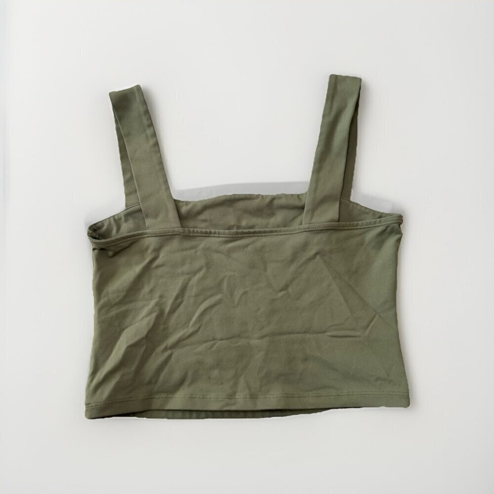 Abercrombie & Fitch Green Fitted Crop Tank Top Size Medium Soft Collection - Picture 5 of 5